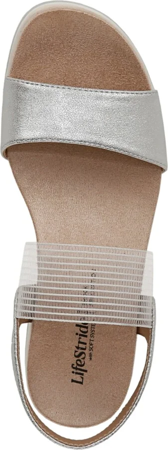 LifeStride Women's Zing Round Open Toe Wedge Slingback Sandals - Image 4