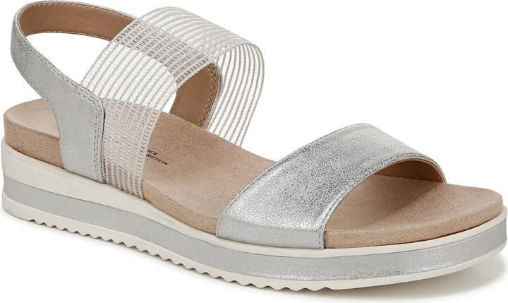 LifeStride Women's Zing Round Open Toe Wedge Slingback Sandals