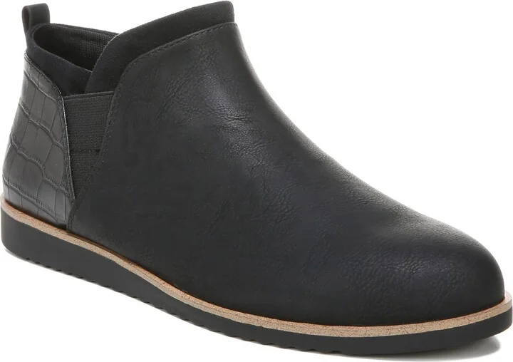 LifeStride Womens Zion Bootie Black Gator 7 W