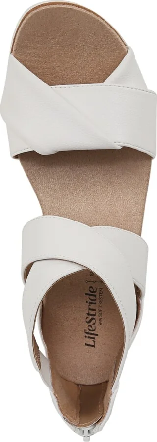 LifeStride Women's Zoom Round Open Toe Crisscross Wedge Sandals - Image 8