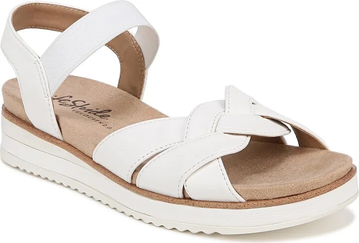 LifeStride Womens Zuri Ankle Strap Sandals White 8 W