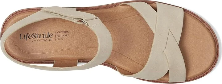 LifeStride Wren Women's Sandals Stone : 8.5 W (C), Faux Leather - Image 2