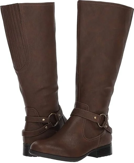 LifeStride X-Felicity Wide Calf Women's Boots Dark Tan : 9.5 M (B), Synthetic