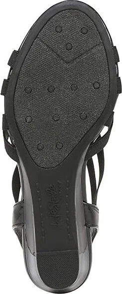 LifeStride Yung Strappy Wedge Sandals Women's Sandals Black : 10 W (C), Leather - Image 3