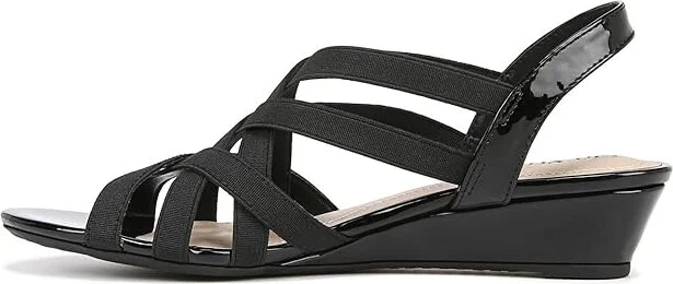 LifeStride Yung Strappy Wedge Sandals Women's Sandals Black : 10 W (C), Leather - Image 5