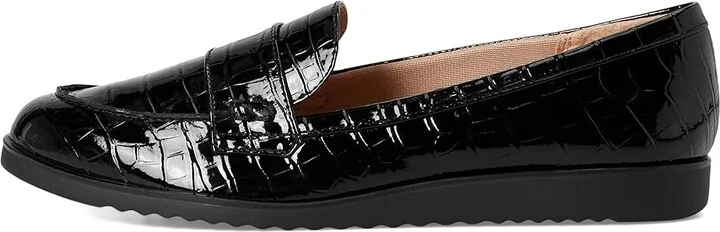LifeStride Zee Loafer/Moc Shoes Women's Flat Shoes Black Croco : 7 M (B), Faux Leather - Image 6
