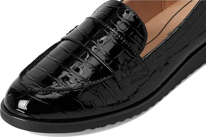 LifeStride Zee Loafer/Moc Shoes Women's Flat Shoes Black Croco : 7 M (B), Faux Leather - Image 7