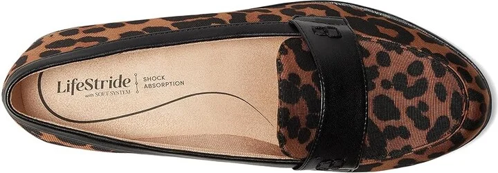 LifeStride Zee Loafer/Moc Shoes Women's Flat Shoes Brown Leopard : 8 W (C), Faux Leather - Image 2