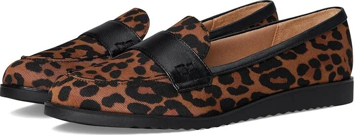 LifeStride Zee Loafer/Moc Shoes Women's Flat Shoes Brown Leopard : 8 W (C), Faux Leather
