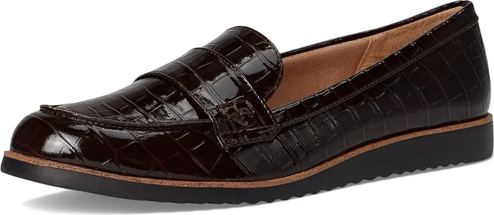 LifeStride Zee Loafer/Moc Shoes Women's Flat Shoes Dark Chocolate Croco : 8 W (C), Faux Leather - Image 5