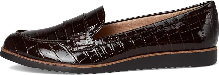 LifeStride Zee Loafer/Moc Shoes Women's Flat Shoes Dark Chocolate Croco : 8 W (C), Faux Leather - Image 6