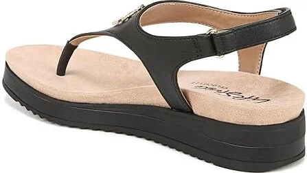 LifeStride Zeeta Thong Sandals Women's Sandals Black : 9 M (B), Leather - Image 4