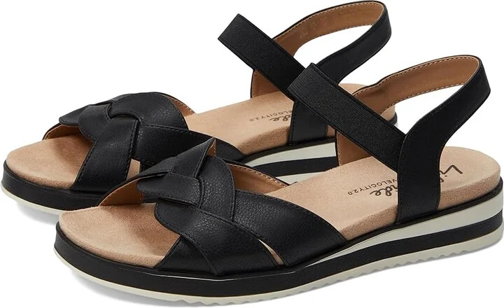 LifeStride Zuri Ankle Strap Sandals Women's Sandals Black : 9 M (B), Leather/Rubber/Textile