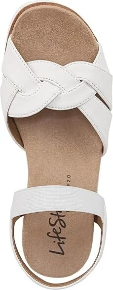 LifeStride Zuri Ankle Strap Sandals Women's Sandals White : 8.5 M (B), Leather/Rubber/Textile - Image 2