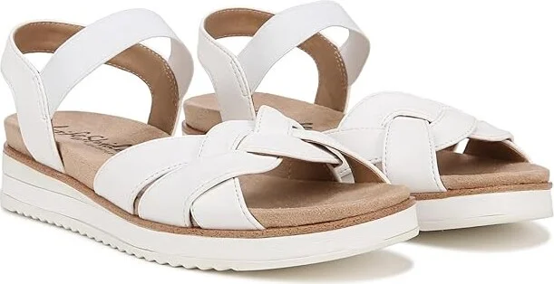 LifeStride Zuri Ankle Strap Sandals Women's Sandals White : 8.5 M (B), Leather/Rubber/Textile