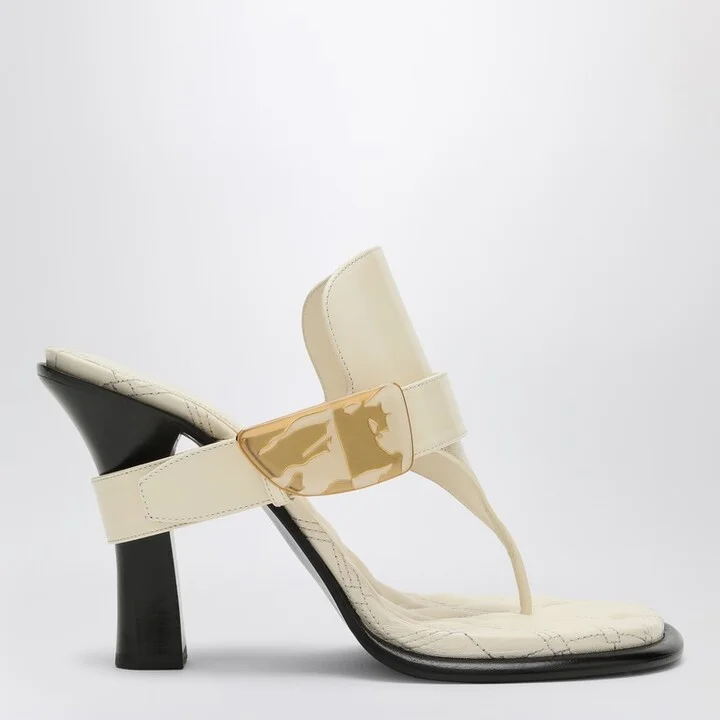 Light beige leather Bay sandals