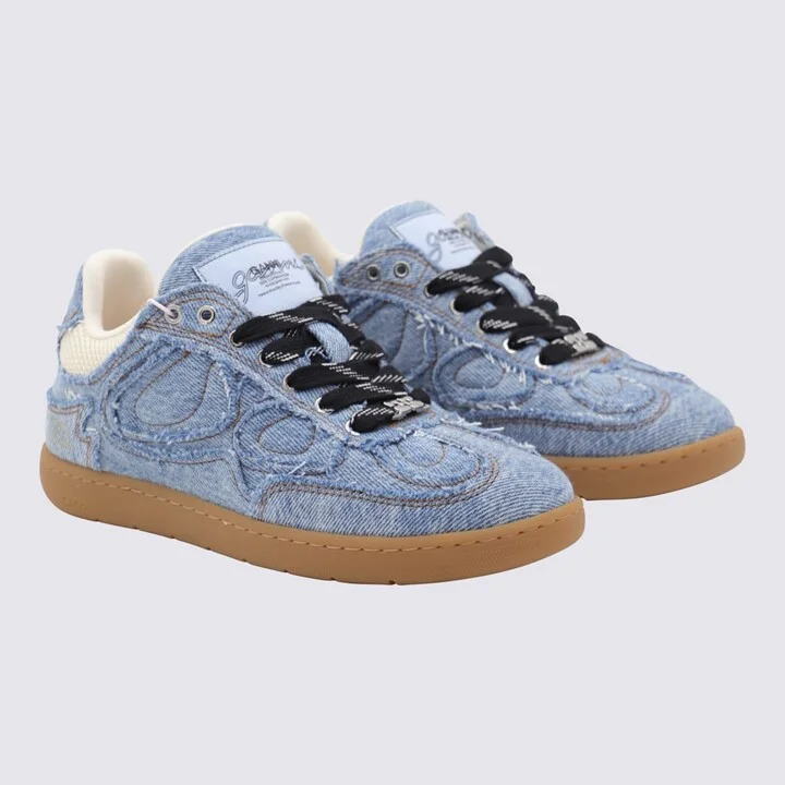 Light Blue Cotton Sneakers - Image 2