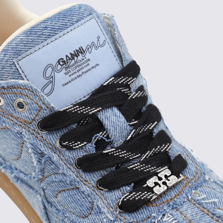 Light Blue Cotton Sneakers - Image 4