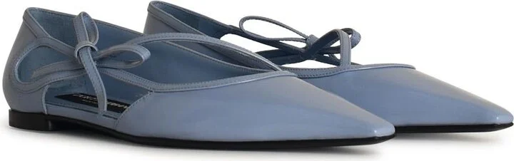 Light Blue Leather Ballet Flats - Image 2