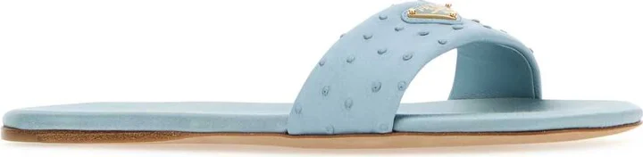 Light Blue Leather Slippers - Image 2