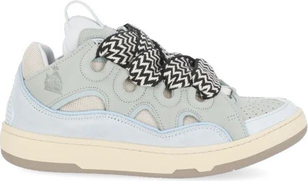 Light Blue Leather Sneakers