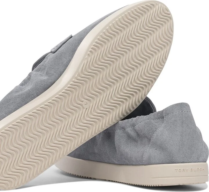 Light Blue Loafers With Logo Plaque On The Front And Slip-On Design In Suede Woman - Image 5