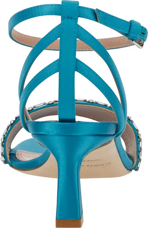 Light Blue Sandals With Mirror-like Details In Leather Woman - Image 4