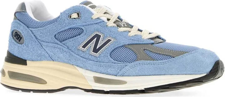 Light Blue Suede And Mesh 991v2 Sneakers - Image 2