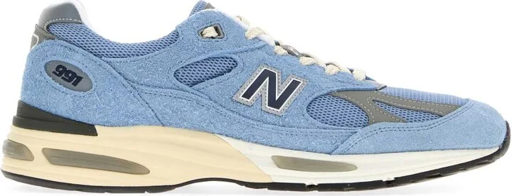 Light Blue Suede And Mesh 991v2 Sneakers