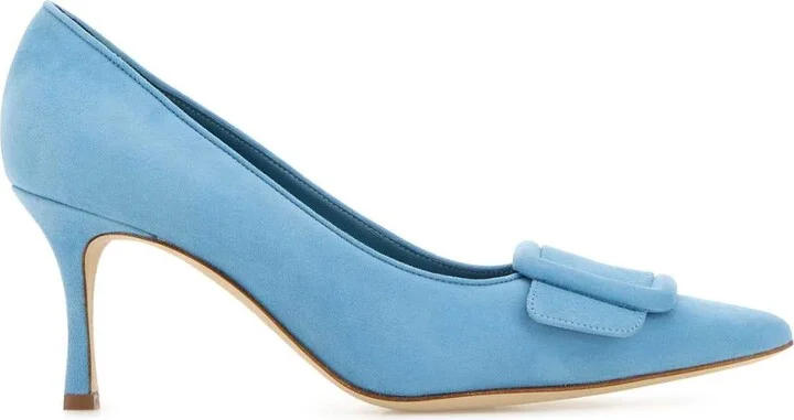 Light blue suede Maysale pumps