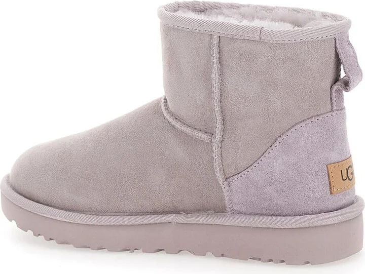 Light Gray 'Mini' Boots In Suede Woman - Image 3