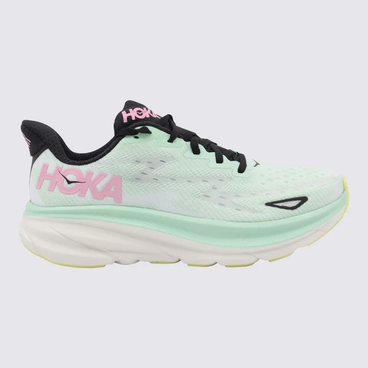 Light Green And Pink Clifton Sneakers