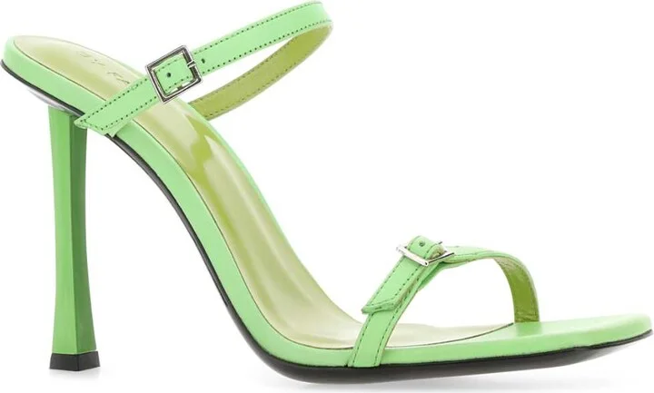 Light Green Leather Flick Mules - Image 2