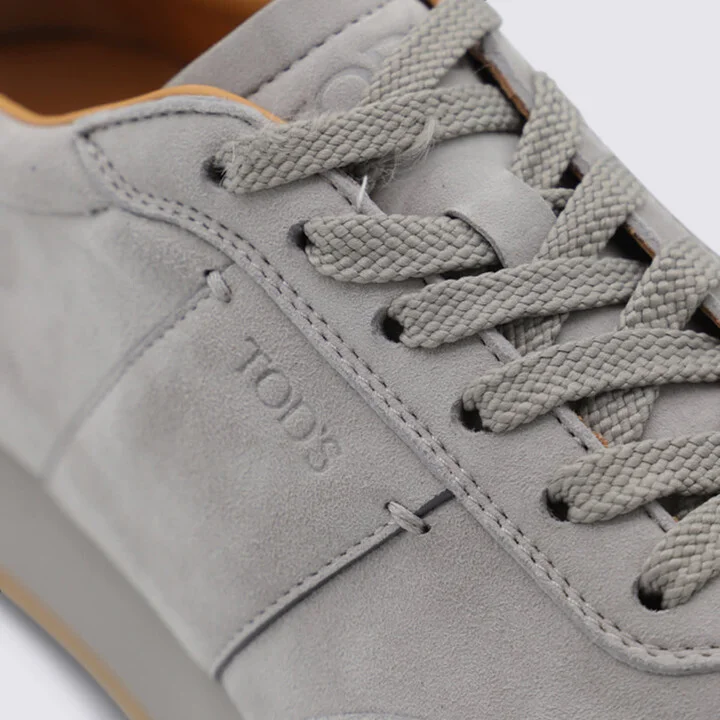 Light Grey Leather Sneakers - Image 4