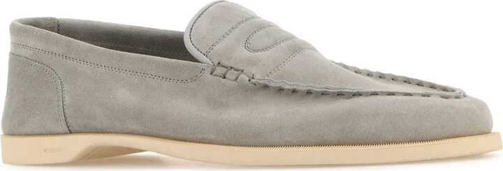 Light Grey Suede Pace Loafers - Image 2