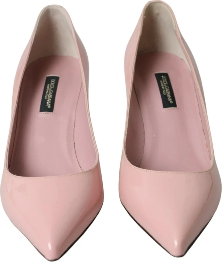 Light Pink Patent Leather Heels Pumps Women's Shoes - Image 2