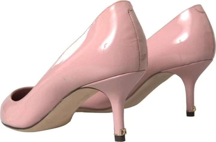 Light Pink Patent Leather Heels Pumps Women's Shoes - Image 4