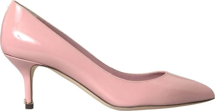 Light Pink Patent Leather Heels Pumps Women's Shoes