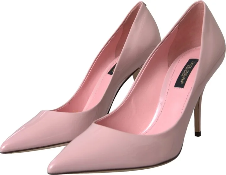Light Pink Patent Leather Pumps Heels Women's Shoes - Image 3