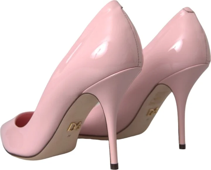 Light Pink Patent Leather Pumps Heels Women's Shoes - Image 4