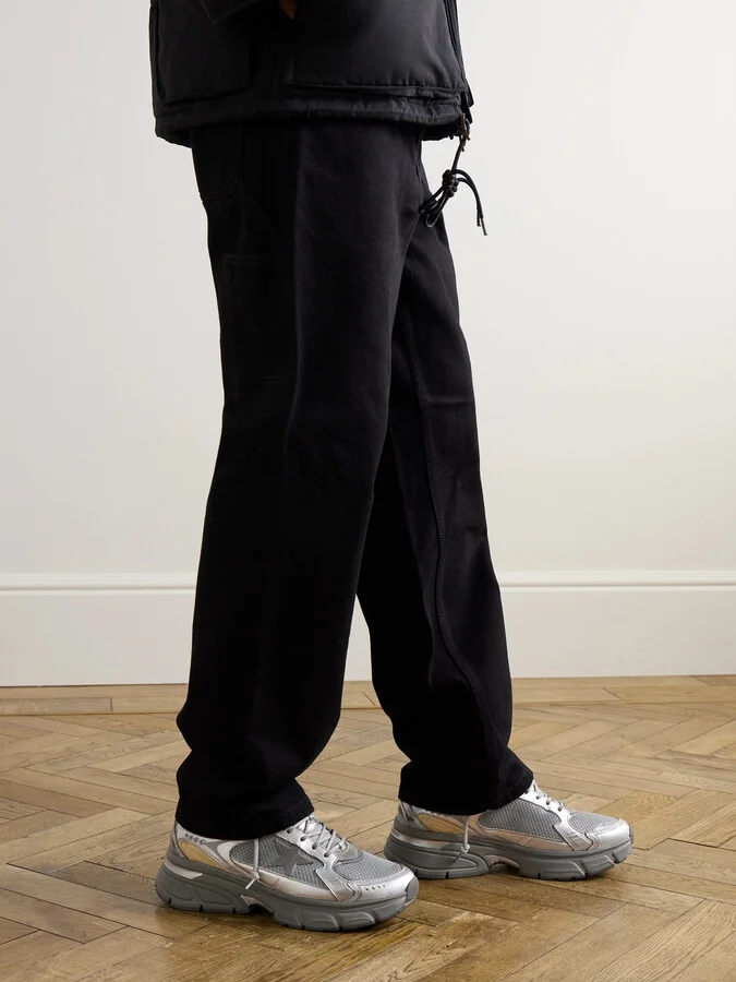 Lightstar Rubber-Trimmed Metallic Leather and Mesh Sneakers - Image 2