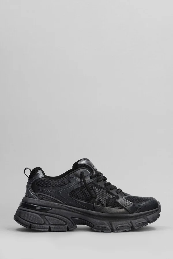 Lightstar Sneakers In Black Leather And Fabric