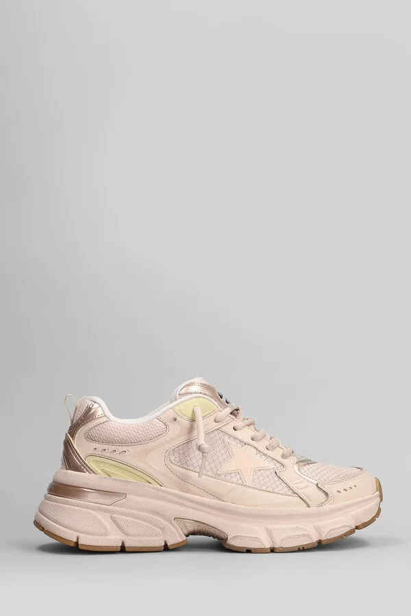Lightstar Sneakers In Rose-pink Leather And Fabric