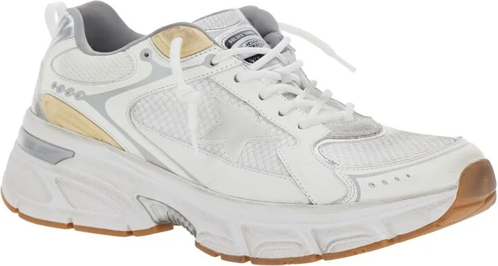 'lightstar' White Low Top Sneakers With Logo Patch On The Tongue And Logo Lettering On The Heel In Leather And Fabric Blend Man - Image 2
