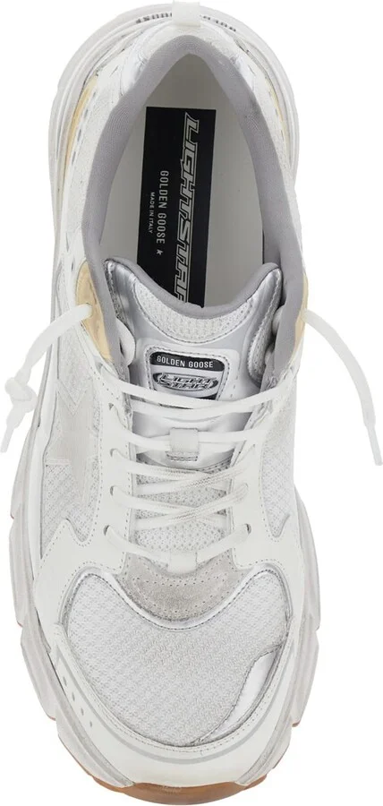 'lightstar' White Low Top Sneakers With Logo Patch On The Tongue And Logo Lettering On The Heel In Leather And Fabric Blend Man - Image 4