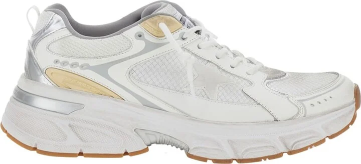 'lightstar' White Low Top Sneakers With Logo Patch On The Tongue And Logo Lettering On The Heel In Leather And Fabric Blend Man
