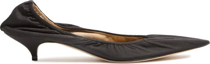 Liisa Kitten heel pumps in cotton - Image 2