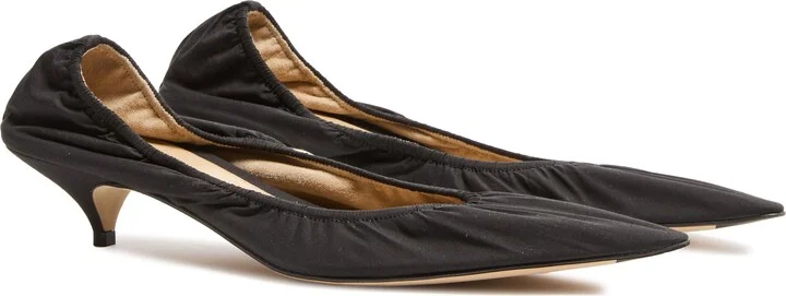Liisa Kitten heel pumps in cotton - Image 3