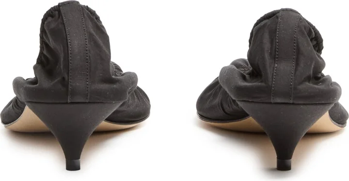 Liisa Kitten heel pumps in cotton - Image 4