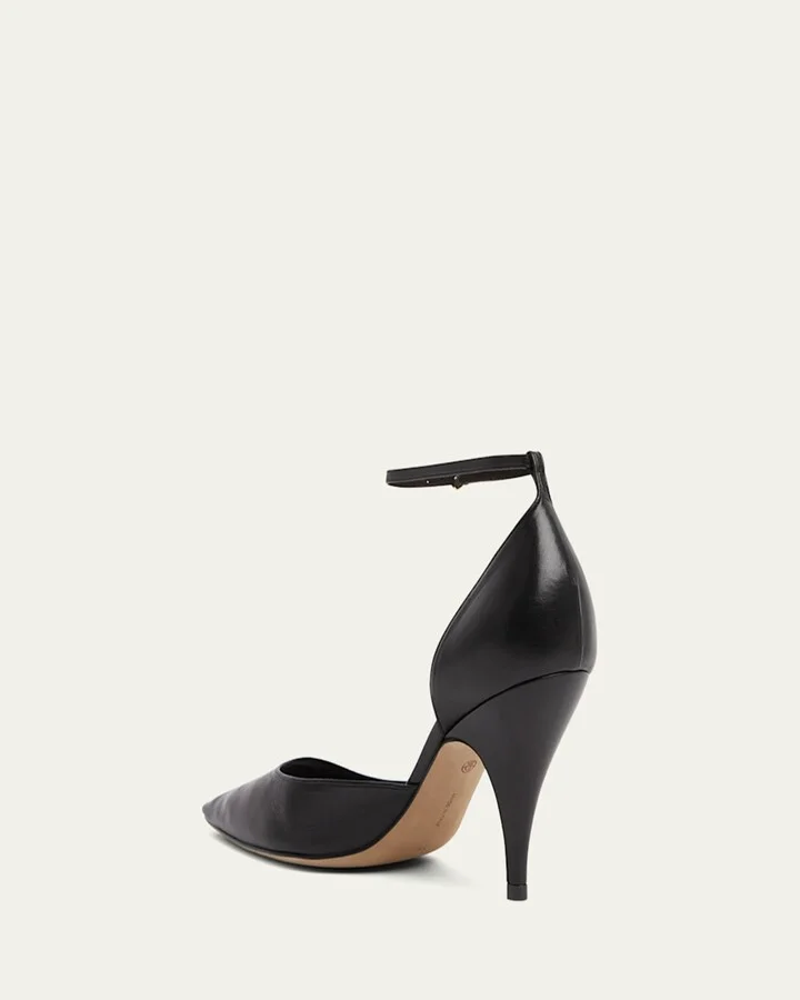 Liisa Leather D'Orsay Ankle-Strap Pumps - Image 3